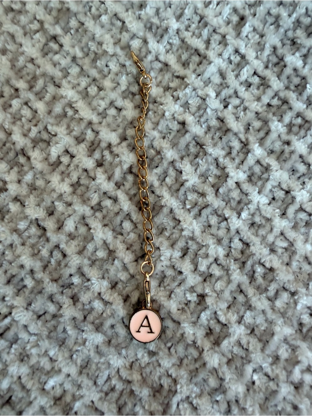 Gold Chain Initial 'A' Charm for Bags/Purses